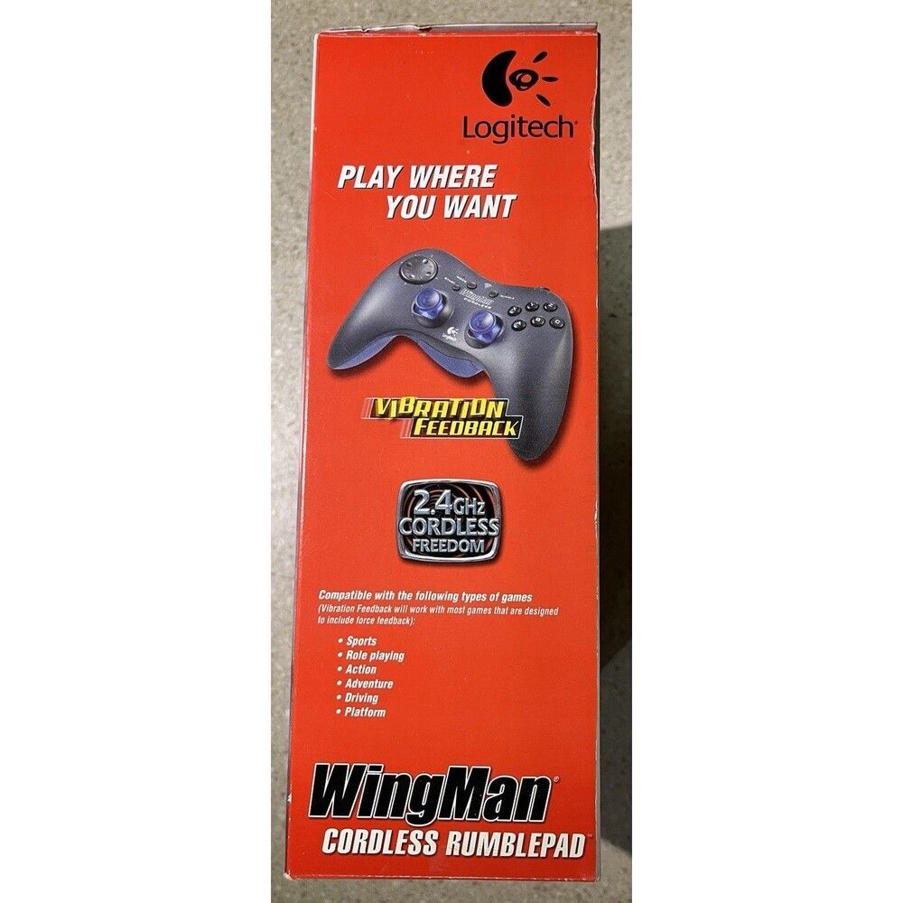 Logitech WingMan Cordless Rumblepad Wireless 2.4GHz Gamepad PC USB Vibration - Picture 3 of 5